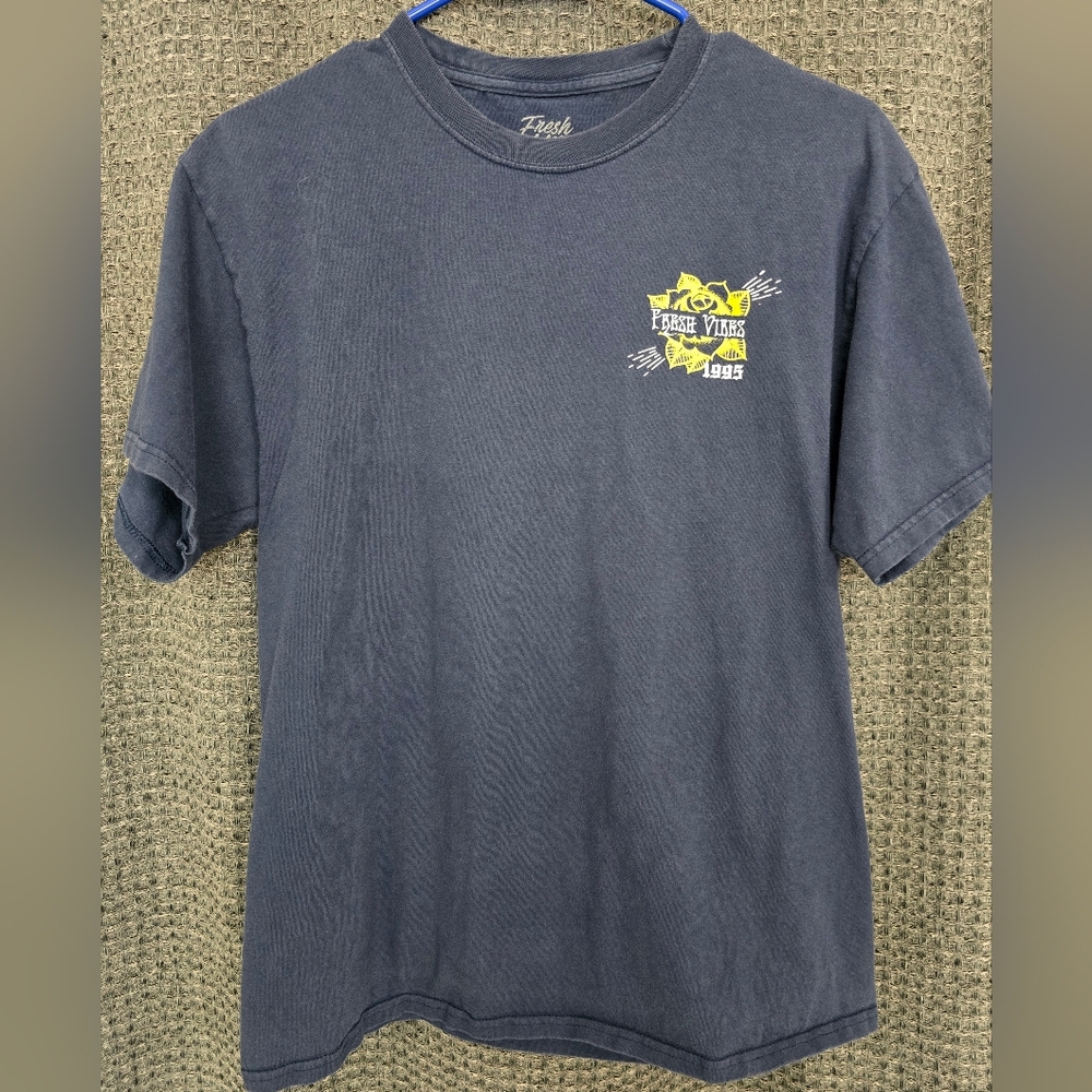 Blue Short Sleeve Tee Casual Cotton